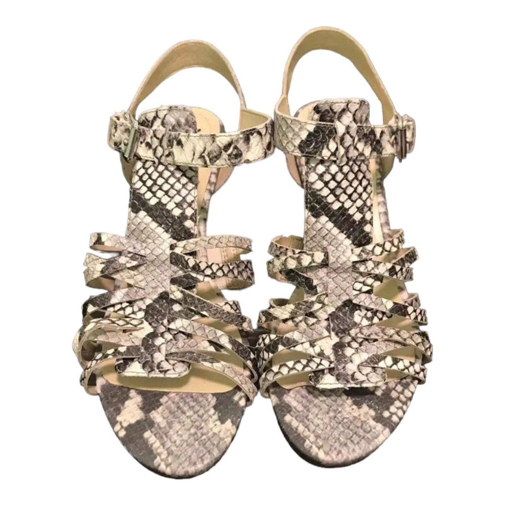 Isaac Mizrahi Snakeskin Wedges Leather Heel Womens Size 5